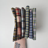 Blue, White + Red Plaid Woven Fabric Bundle