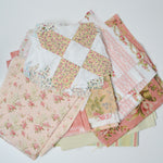 Pastel Pink + Green Floral Quilting Weight Fabric Bundle - Partially Pieced