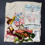 Elsa Williams Flower Basket Crewel Embroidery Picture or Pillow Kit - Started