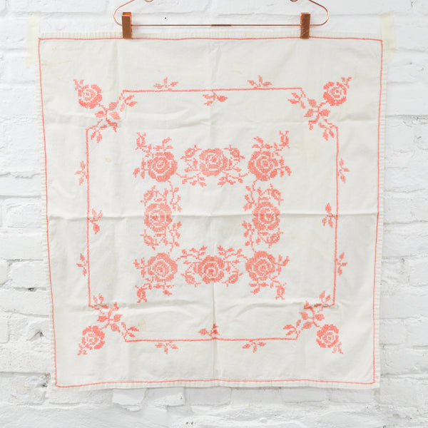 Pink + White Linen - 28" x 28"