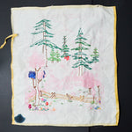 Landscape Linen Stamped for Embroidery, Partially Worked - 19" x 22"