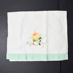 Yellow Floral Applique Linen - 13" x 20"