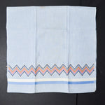 Blue Linen with Zig Zag Trim - 16" x 32"