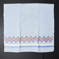 Blue Linen with Zig Zag Trim - 16" x 32"