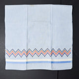 Blue Linen with Zig Zag Trim - 16" x 32"
