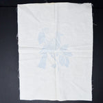 White Linen Panel, Stamped with Cross Stitch Bird for Embroidery