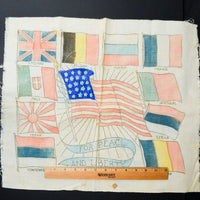 Flag Printed Linen for Embroidery - Started