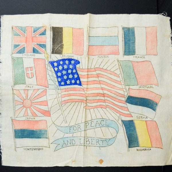 Flag Printed Linen for Embroidery - Started