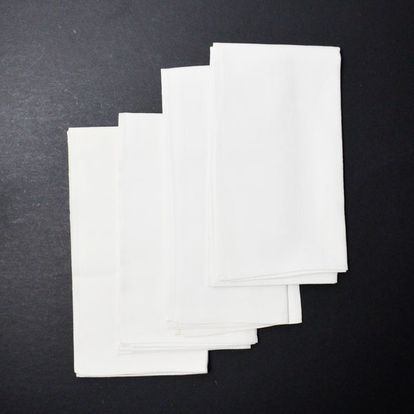 White Damask Napkins, 17.5" x 20" - Set of 4
