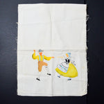 Folk Dancers Stenciled Fabric Panel