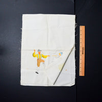 Folk Dancers Stenciled Fabric Panel