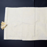 Gold + White Striped Runner with Tassels - 19" x 76"