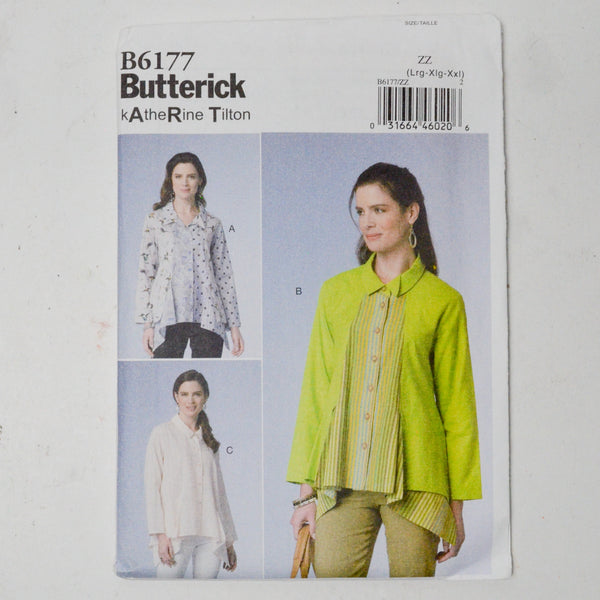 Butterick Katherine Tilton B6177 Shirt Sewing Pattern Size ZZ (L-XXL)