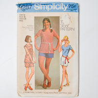Simplicity 9287 Shorts + Top Sewing Pattern - Size 16