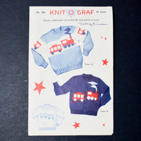 Knit O Graf No. 202 Train Cardigan or Slipover Knitting Pattern - Size 2-8
