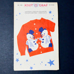 Knit O Graf No. 205 Kids Snowman Cardigan or Slipover Knitting Pattern - Size 4-10