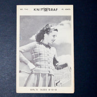 Knit O Graf No. 740 Girls Sweater Knitting Pattern - Size 8-12