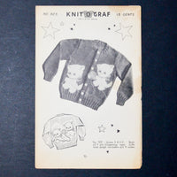 Knit O Graf No. 925 Kitten Sweater Knitting Pattern - Size 2-8