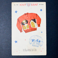 Knit O Graf No. 930 Puppy Sweater Knitting Pattern - Size 4-10
