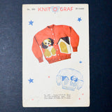 Knit O Graf No. 930 Puppy Sweater Knitting Pattern - Size 4-10