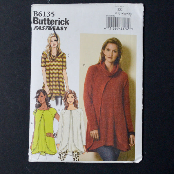 Butterick B6135 Misses' Tunic Sewing Pattern - Size ZZ (L-XXL)