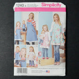 Simplicity 1240 Child's and Misses' Aprons and Aprons for 18" Doll Sewing Pattern - Size S-L