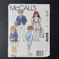 McCall's 9476 Toddlers' and Children's Jacket, Shirt, and Pants or Shorts Sewing Pattern - Size 4