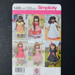 Simplicity 1486 18" Doll Clothes Sewing Pattern - One Size