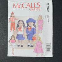 McCall's M7370 18" Retro Doll Clothes Sewing Pattern - One Size