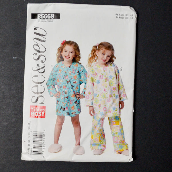 See + Sew B5668 Children's/Girls' Nightshirt and Pants Sewing Pattern - All Sizes Included