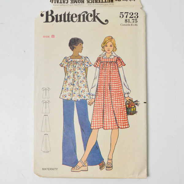 Butterick 5723 Misses' Maternity Dress, Top + Pants Sewing Pattern - Size 8