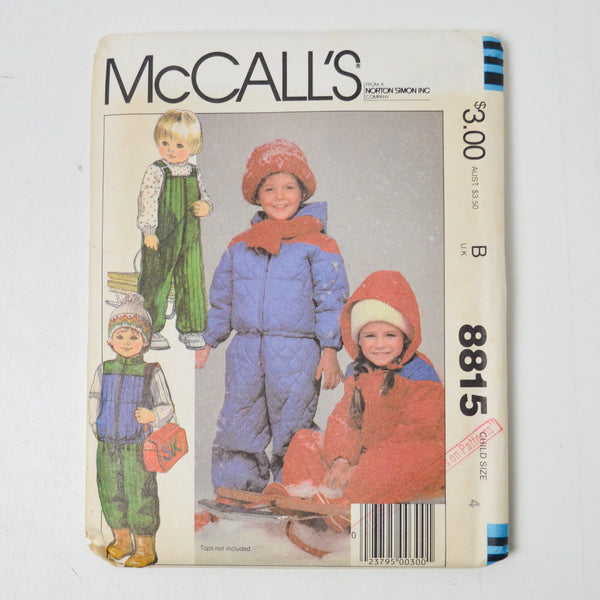 McCall's Toddlers' and Children's Jacket or Vest + Overalls Sewing Pattern - Size 4