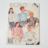 McCall's 3876 Blouse Sewing Pattern - Size A (6-10)