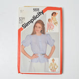Simplicity 5522 Misses' Blouses Sewing Pattern - Size 12