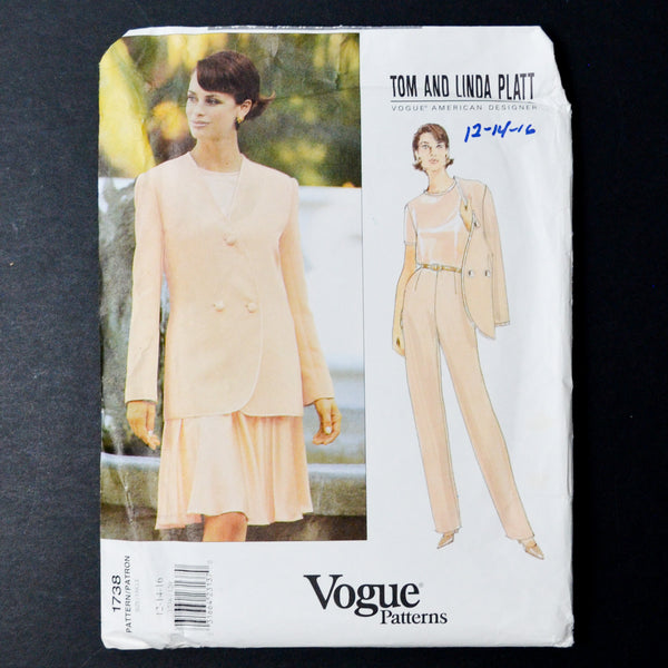 Vogue Patterns 1738 Misses Jacket, Top, Skirt + Pants Sewing Pattern - (12-16)