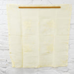 Light Yellow Sheer Tablecloth with Floral Applique Embroidery - 35" x 35"