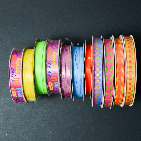 Colorful + Patterned Ribbon Bundle - 15 Spools