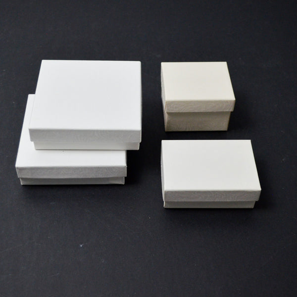 Textured White Gift Boxes - Set of 4