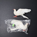 White Miniature Doves - Set of 2