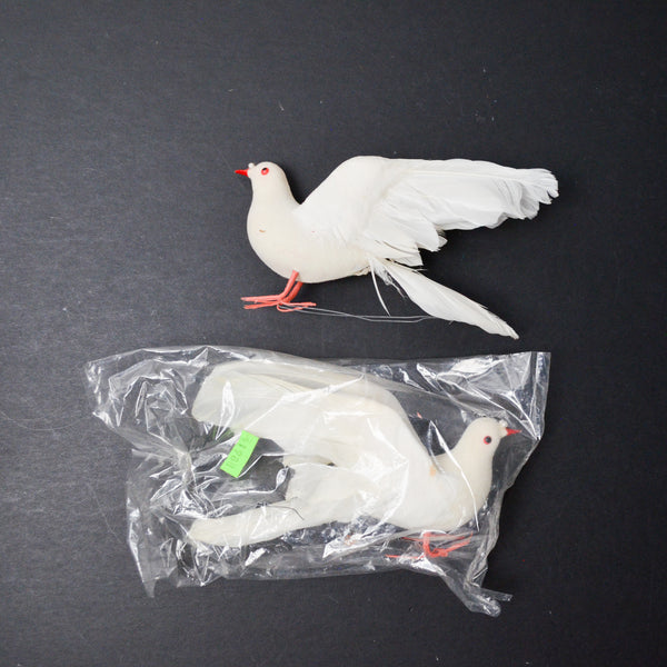White Miniature Doves - Set of 2