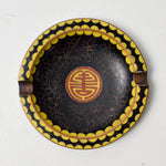 Black + Yellow Cloisonne Ashtray