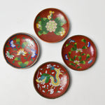 Red Cloisonne Trinket Dishes - Set of 4