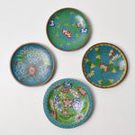 Blue + Green Cloisonne Trinket Dishes - Set of 4