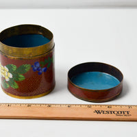 Cloisonne Tea Caddy Round Box with Lid