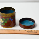 Cloisonne Tea Caddy Round Box with Lid