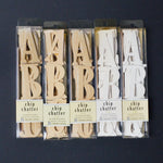 White + Beige Chipboard Alphabet Sticker Bundle