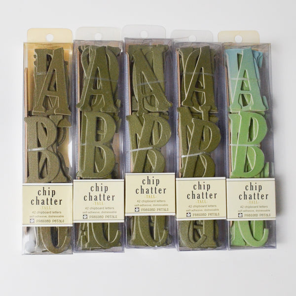 Green Chipboard Alphabet Sticker Bundle