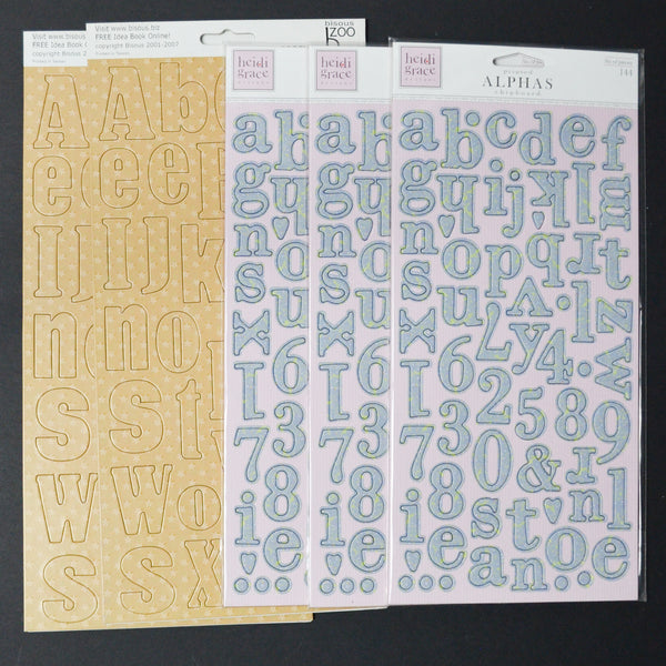 Floral Chipboard Alphabet Sticker Bundle