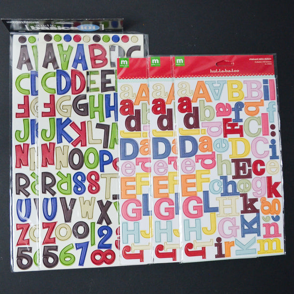 Colorful Chipboard Alphabet Sticker Bundle