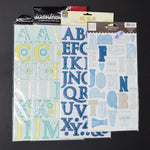 Cool Toned Chipboard Alphabet Sticker Bundle